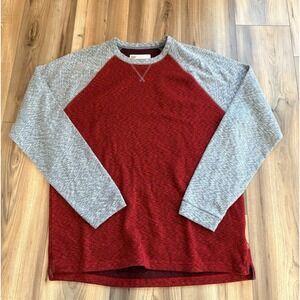 Levi's Baseball Shirt Style Crewneck Sweater Men's XL Red Gray Pullover